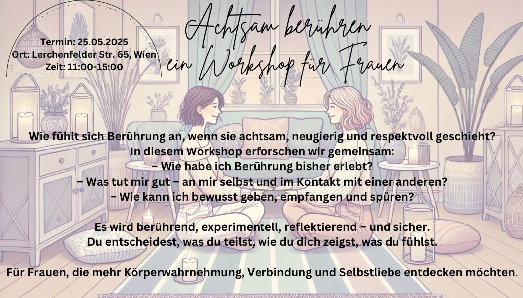 Workshop - Achtsam berühren Flyer - Feminist Market 23.5.