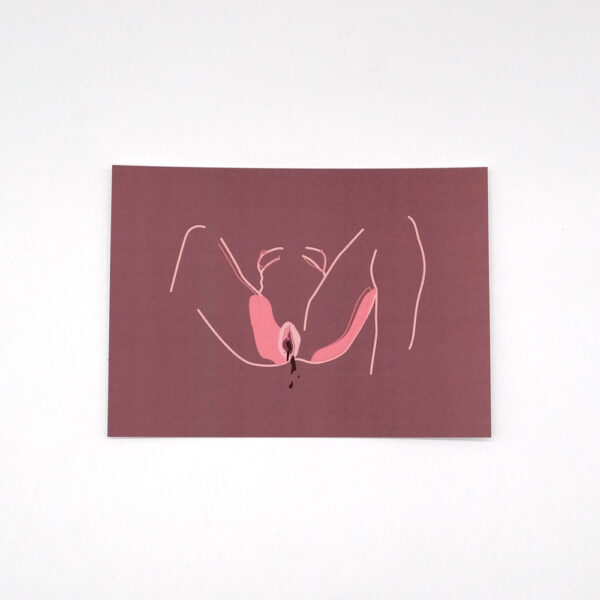 Postkarte NoPeriodShame - Blutende Vulva