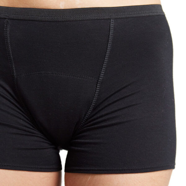 Periodenunterwäsche Boxershort schwarz - Detail
